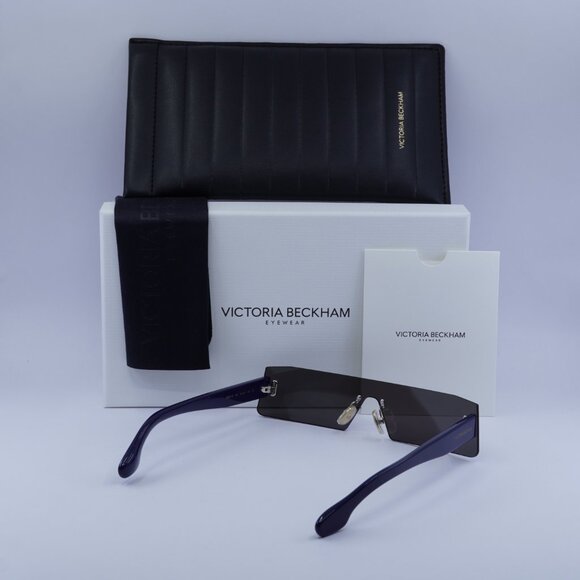 Victoria Beckham VB241S 414 Sunglasses Rimless Rectangle Frame, Grey Lenses - Picture 11 of 11